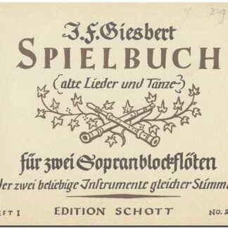 Spielbuch 1 fur  2 Sopran oder altblockfloten