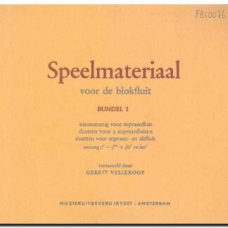Speelmateriaal voor de blokfluit bundel 1