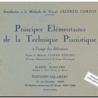 Principes elementaires de la technique pianistique