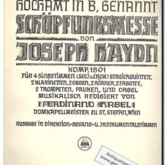 Messe in B-dur (schopfungmesse) (text: Latin)