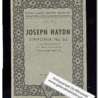 Sinfonia no. 63 "La Roxelane" in due versione C Dur Hob. 1/63