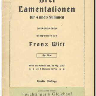 Drei Lametationen Op 21a