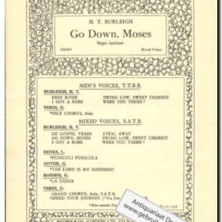 Go down, Moses! Negro Spiritual