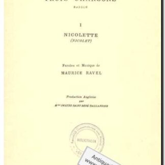 Trois Chansons I. Nicolette
