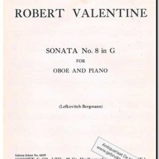 Sonata No. 8 in G for oboe and piano